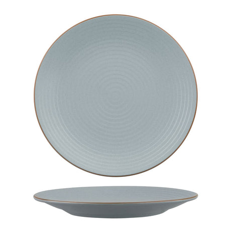 Round Coupe Plate - Ribbed, 310mm, Zuma Bluestone from Zuma. Matt Finish, made out of Ceramic and sold in boxes of 3. Hospitality quality at wholesale price with The Flying Fork!