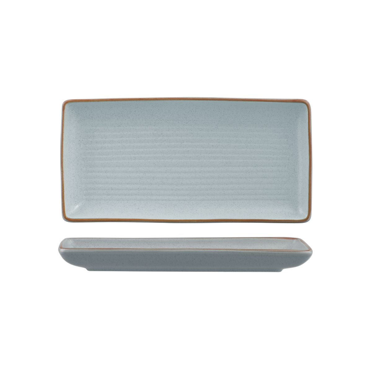 Share Platter - Ribbed, 250x125mm, Zuma Bluestone from Zuma. Ribbed, made out of Ceramic and sold in boxes of 6. Hospitality quality at wholesale price with The Flying Fork!