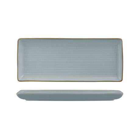 Share Platter - 335 x 140mm, Zuma Bluestone from Zuma. Ribbed, made out of Ceramic and sold in boxes of 3. Hospitality quality at wholesale price with The Flying Fork!