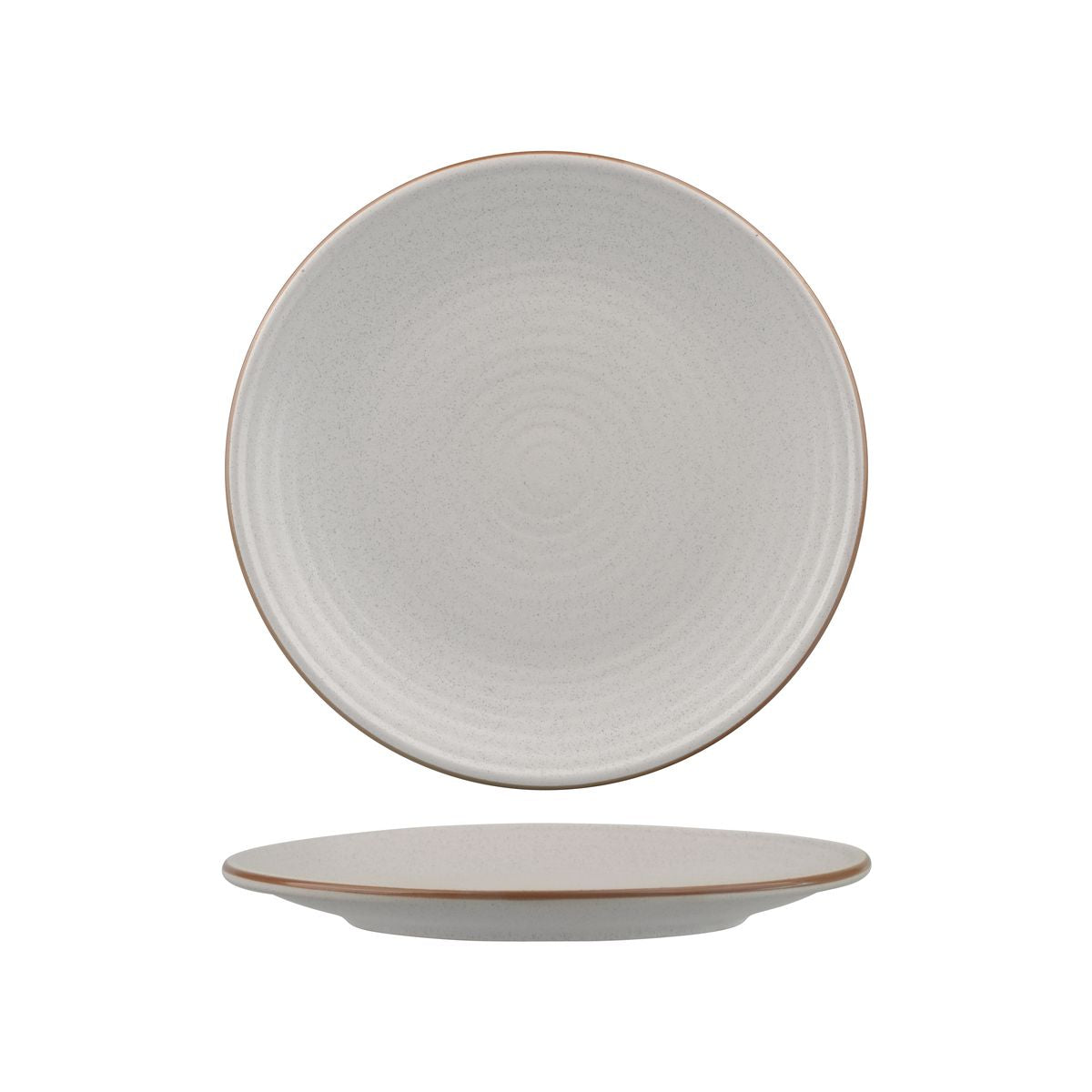 Round Coupe Plate - Ribbed, 210mm, Zuma Mineral from Zuma. Matt Finish, made out of Ceramic and sold in boxes of 6. Hospitality quality at wholesale price with The Flying Fork!