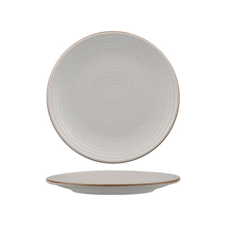 Round Coupe Plate - Ribbed, 210mm, Zuma Mineral from Zuma. Matt Finish, made out of Ceramic and sold in boxes of 6. Hospitality quality at wholesale price with The Flying Fork!