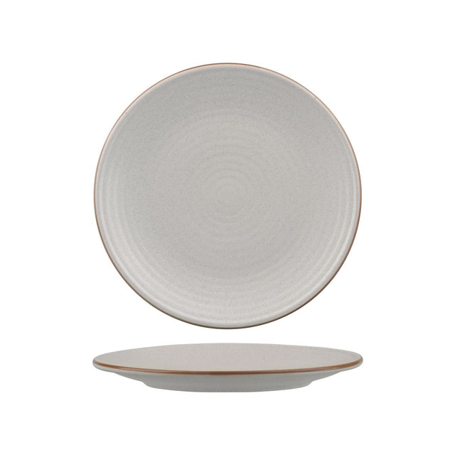 Round Coupe Plate - Ribbed, 210mm, Zuma Mineral from Zuma. Matt Finish, made out of Ceramic and sold in boxes of 6. Hospitality quality at wholesale price with The Flying Fork!