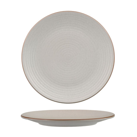 Round Coupe Plate - 265mm, Ribbed, Zuma Mineral from Zuma. Matt Finish, made out of Ceramic and sold in boxes of 6. Hospitality quality at wholesale price with The Flying Fork!