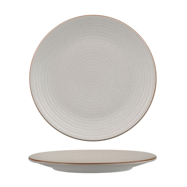 Round Coupe Plate - 265mm, Ribbed, Zuma Mineral from Zuma. Matt Finish, made out of Ceramic and sold in boxes of 6. Hospitality quality at wholesale price with The Flying Fork!
