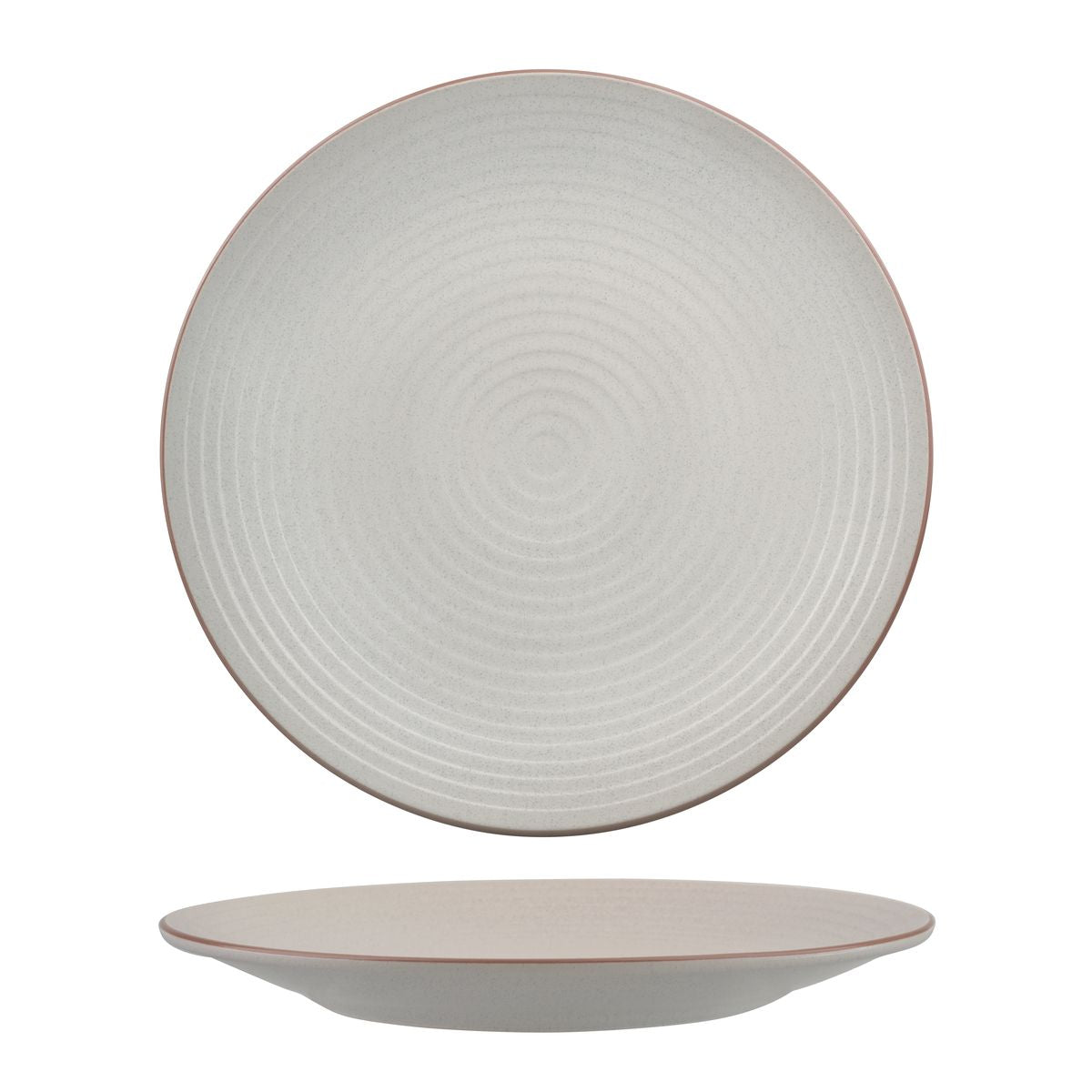 Coupe Plate - Ribbed, 310mm, Zuma Mineral from Zuma. Matt Finish, made out of Ceramic and sold in boxes of 3. Hospitality quality at wholesale price with The Flying Fork!