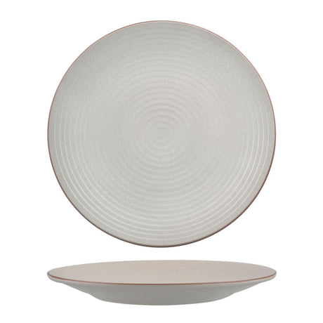 Coupe Plate - Ribbed, 310mm, Zuma Mineral from Zuma. Matt Finish, made out of Ceramic and sold in boxes of 3. Hospitality quality at wholesale price with The Flying Fork!