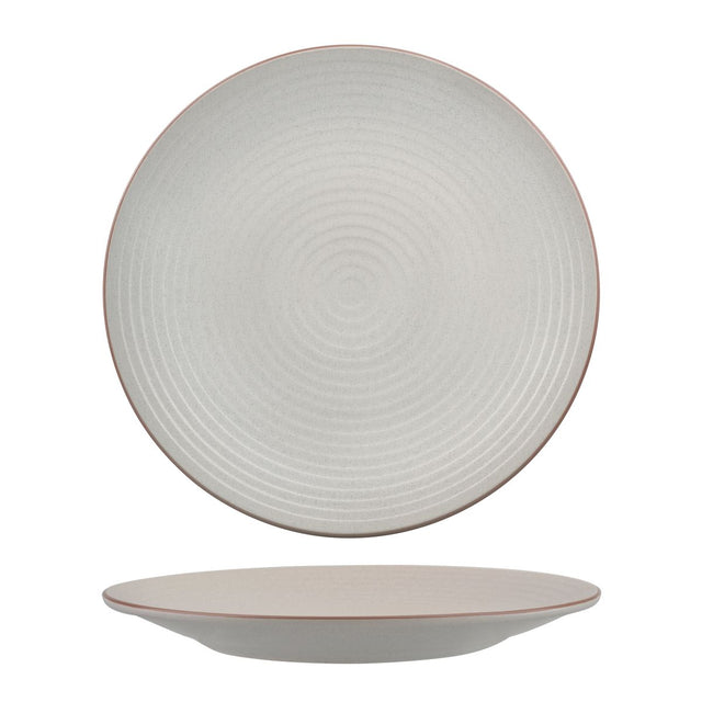Coupe Plate - Ribbed, 310mm, Zuma Mineral from Zuma. Matt Finish, made out of Ceramic and sold in boxes of 3. Hospitality quality at wholesale price with The Flying Fork!