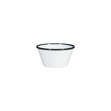 Tapered Bowl, 125 x 125 x 67mm, Melamine - White & Black from Ryner Melamine. Sold in boxes of 12. Hospitality quality at wholesale price with The Flying Fork!