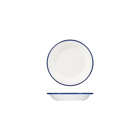 Soup - Pasta Plate, 200mm, Melamine - White & Blue from Ryner Melamine. Sold in boxes of 12. Hospitality quality at wholesale price with The Flying Fork!