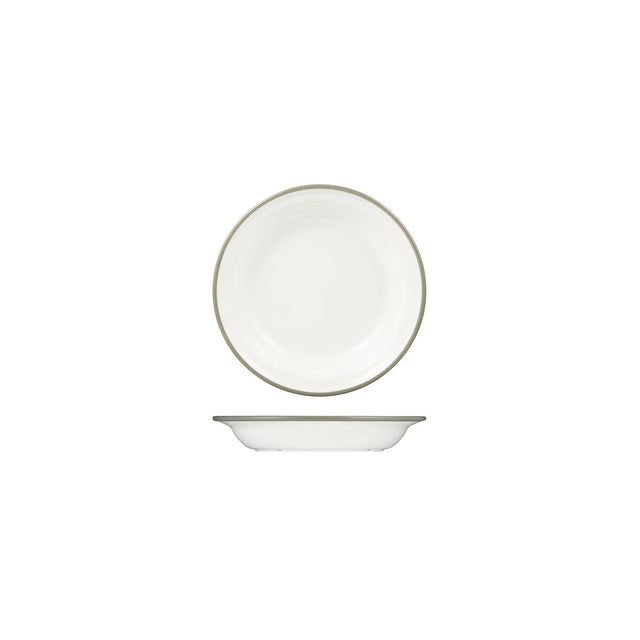 Soup - Pasta Plate, 200mm, Melamine - White & Grey from Ryner Melamine. Sold in boxes of 12. Hospitality quality at wholesale price with The Flying Fork!