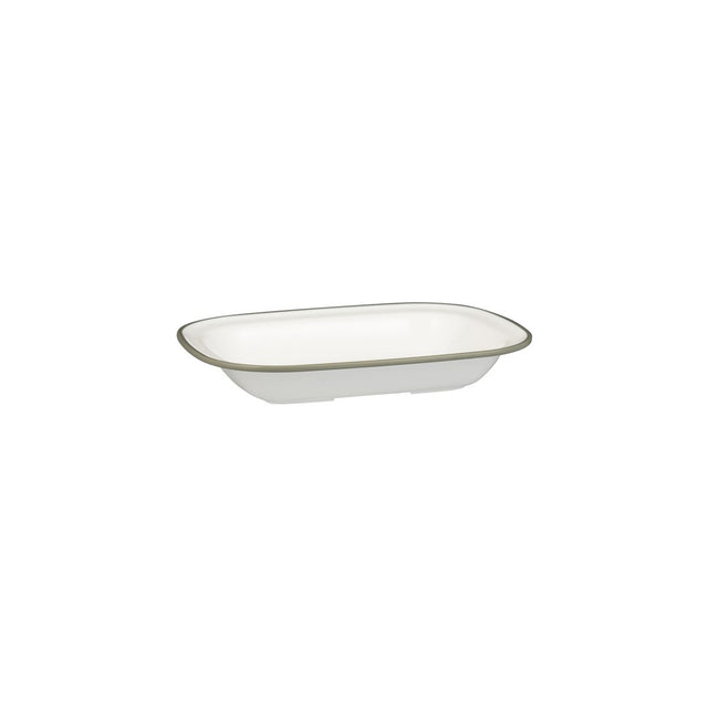 Rectangular Dish, 200 x 145 x 45mm, Melamine - White & Grey from Ryner Melamine. Sold in boxes of 12. Hospitality quality at wholesale price with The Flying Fork!