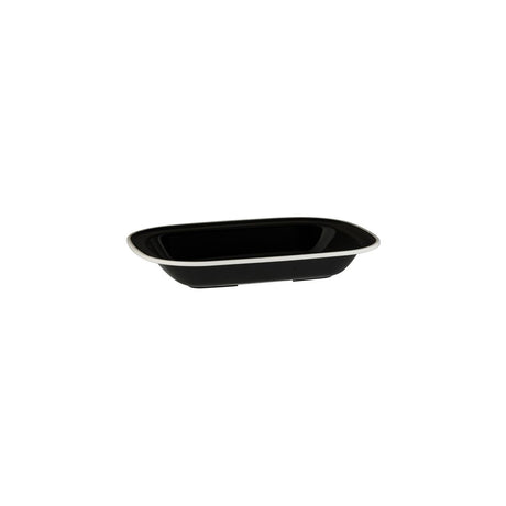 Rectangular Dish, 200 x 145 x 45mm, Melamine - Black & White from Ryner Melamine. Sold in boxes of 12. Hospitality quality at wholesale price with The Flying Fork!