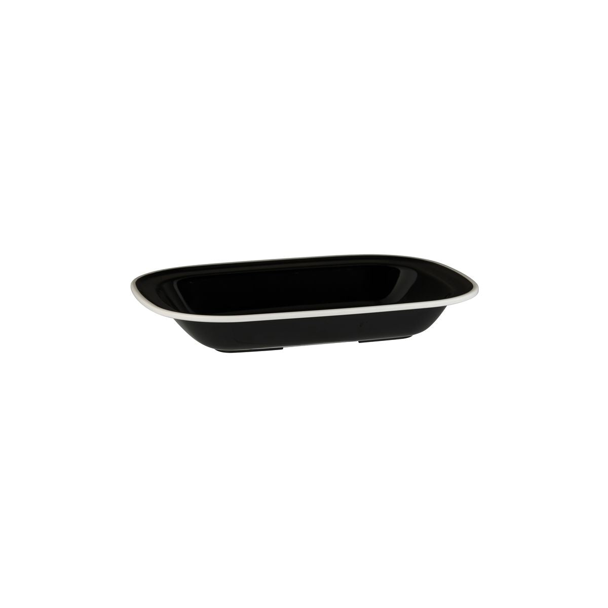 Rectangular Dish, 230 x 176 x 45mm, Melamine - Black & White from Ryner Melamine. Sold in boxes of 12. Hospitality quality at wholesale price with The Flying Fork!