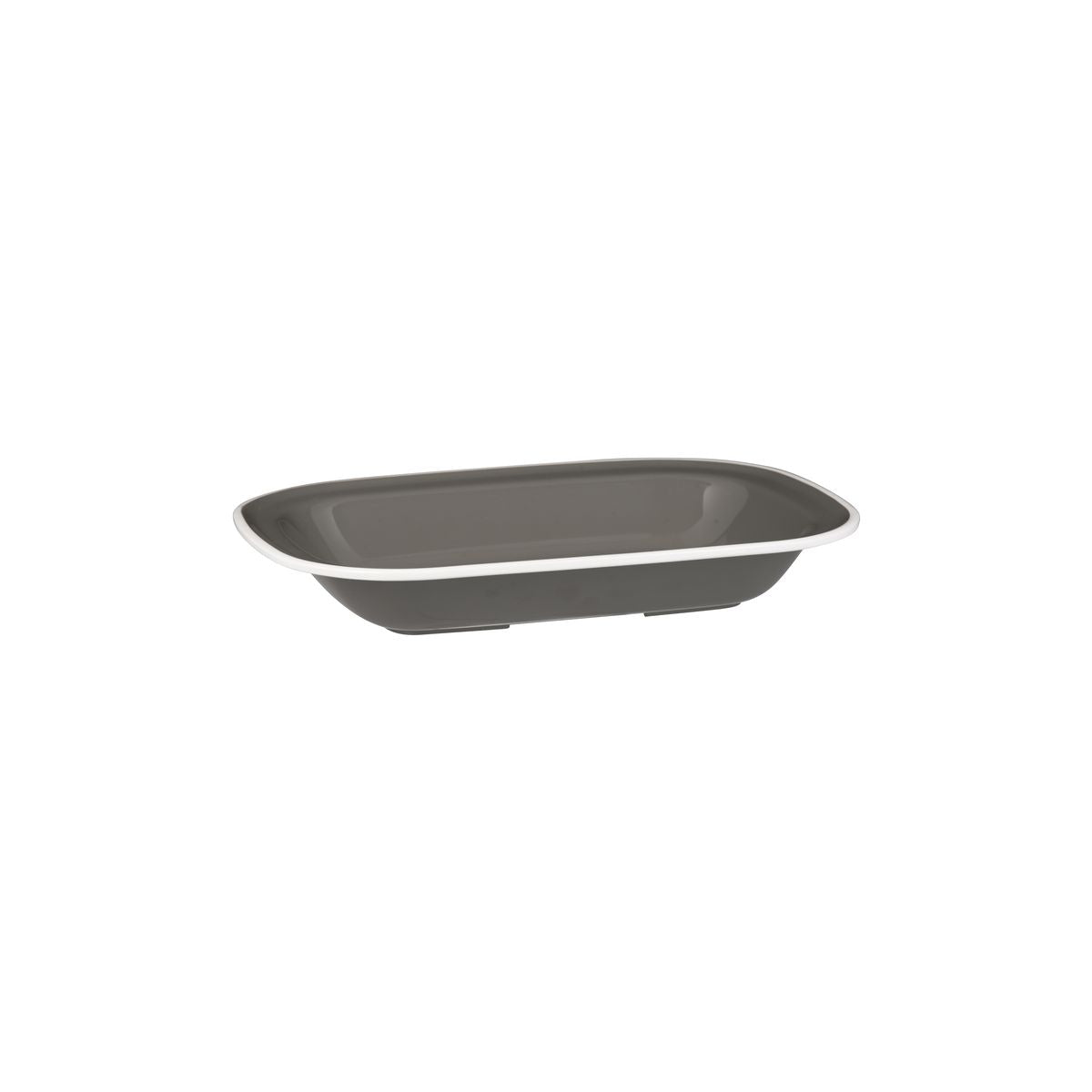 Rectangular Dish, 230 x 176 x 45mm, Melamine - Grey & White from Ryner Melamine. Sold in boxes of 12. Hospitality quality at wholesale price with The Flying Fork!