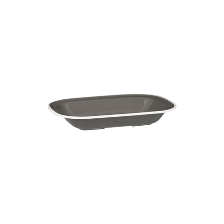 Rectangular Dish, 230 x 176 x 45mm, Melamine - Grey & White from Ryner Melamine. Sold in boxes of 12. Hospitality quality at wholesale price with The Flying Fork!