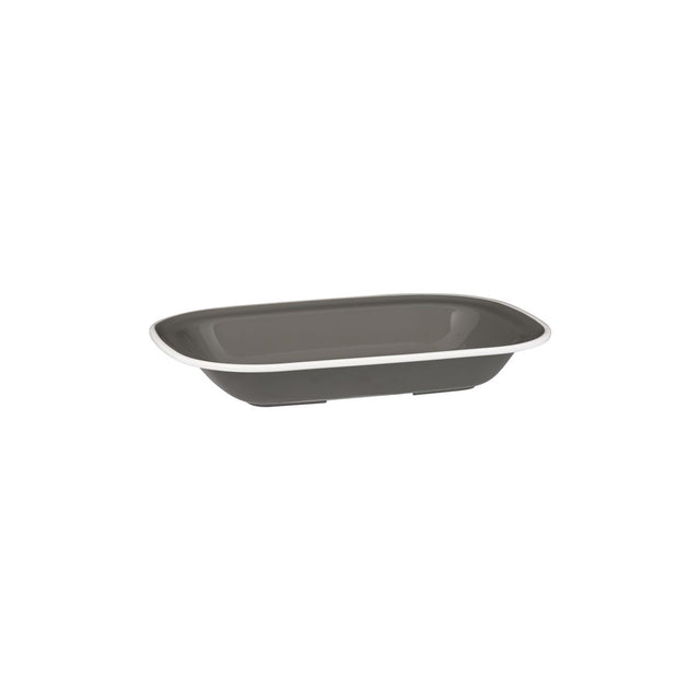 Rectangular Dish, 230 x 176 x 45mm, Melamine - Grey & White from Ryner Melamine. Sold in boxes of 12. Hospitality quality at wholesale price with The Flying Fork!