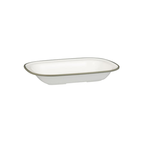 Rectangular Dish, 270 x 200 x 42mm, Melamine - White & Grey from Ryner Melamine. Sold in boxes of 12. Hospitality quality at wholesale price with The Flying Fork!