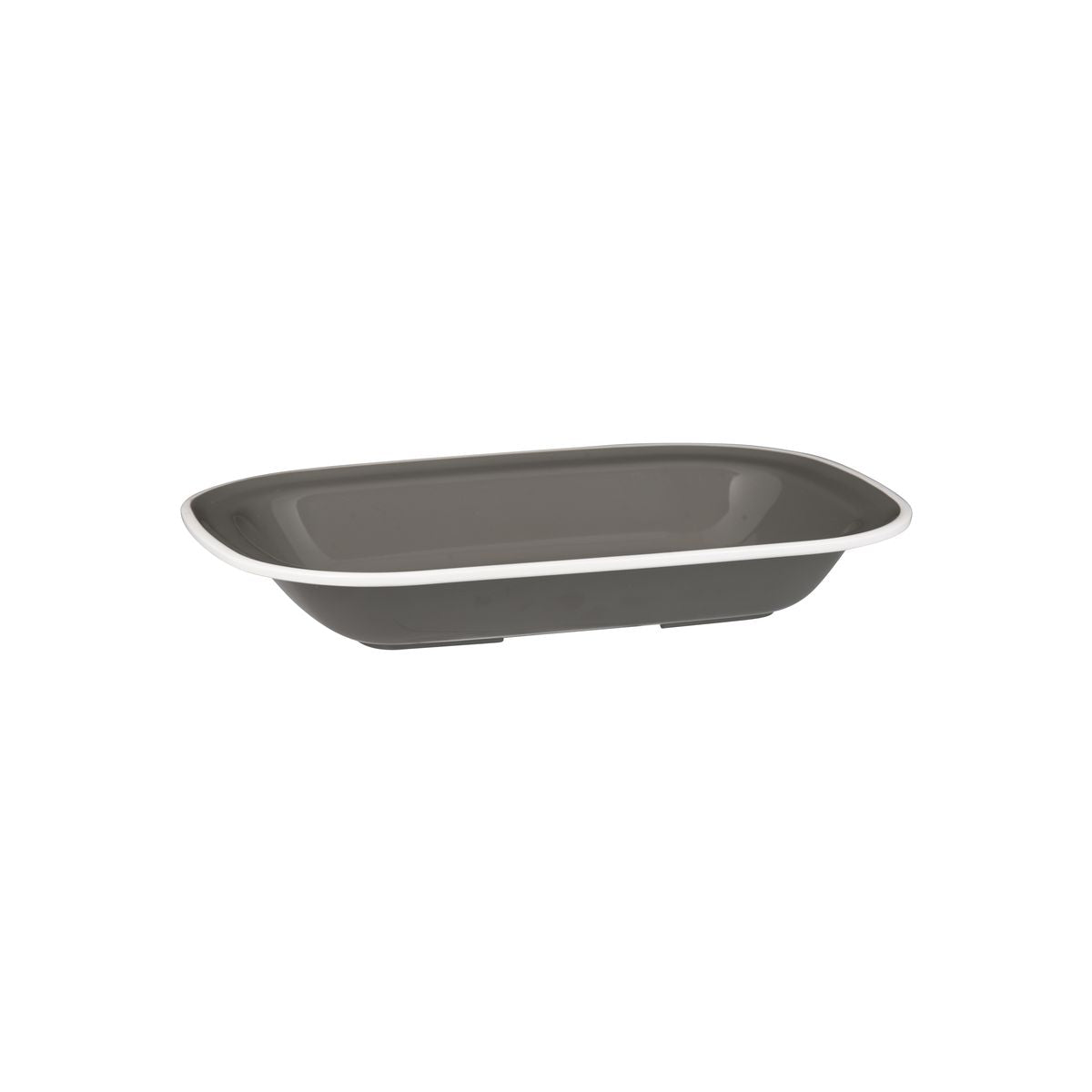 Rectangular Dish, 270 x 200 x 42mm, Melamine - Grey & White from Ryner Melamine. Sold in boxes of 12. Hospitality quality at wholesale price with The Flying Fork!