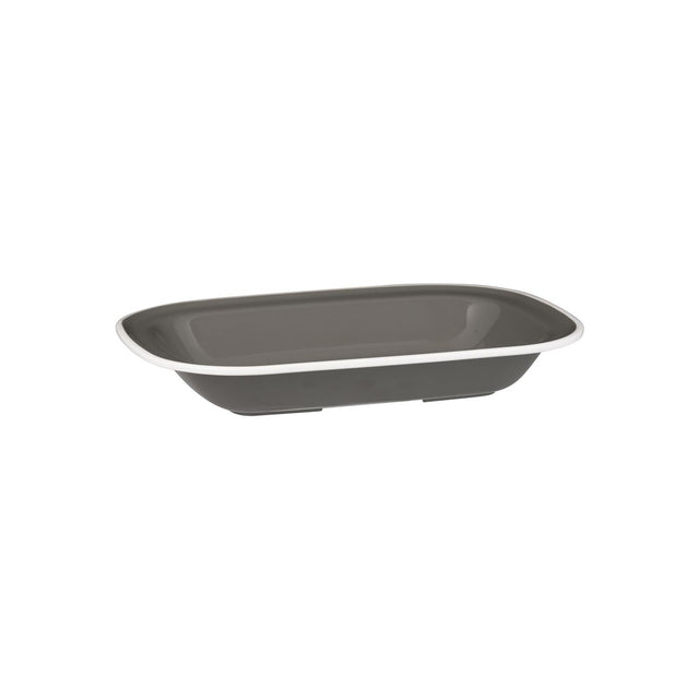 Rectangular Dish, 270 x 200 x 42mm, Melamine - Grey & White from Ryner Melamine. Sold in boxes of 12. Hospitality quality at wholesale price with The Flying Fork!