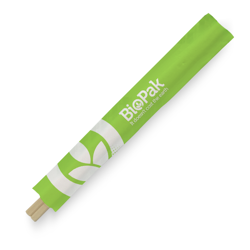 FSC Wooden Chopsticks - Individually Wrapped, 21cm (Box of 3000) from BioPak. Compostable, made out of Wood and sold in boxes of 1. Hospitality quality at wholesale price with The Flying Fork!
