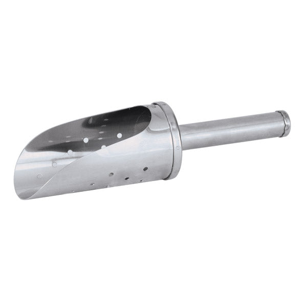 Ice Scoop - S-S, Perforated, 100mm from Jonas. Sold in boxes of 1. Hospitality quality at wholesale price with The Flying Fork!