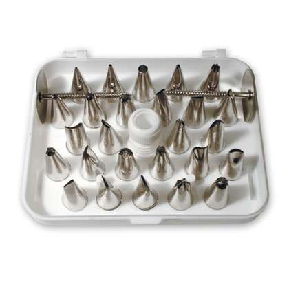Icing Tube Set - 18-10, 26Pcs from TheFlyingFork. Sold in boxes of 1. Hospitality quality at wholesale price with The Flying Fork!