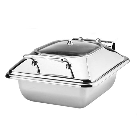 Induction Chafer - S-S, Rect., 1-2 Size, Princess, Glass And Stainless Steel Lid from Athena. made out of Stainless Steel and sold in boxes of 1. Hospitality quality at wholesale price with The Flying Fork!