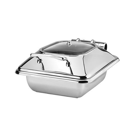 Induction Chafer - S-S, Rect., 2-3 Size, Princess, Glass And Stainless Steel Lid from Athena. made out of Stainless Steel and sold in boxes of 1. Hospitality quality at wholesale price with The Flying Fork!