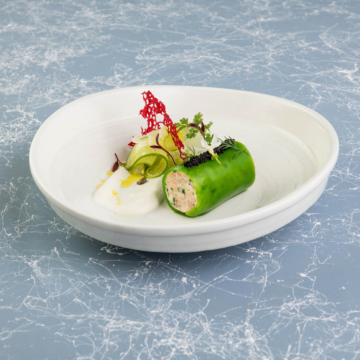 Organic shaped plate - 228x205mm, Snow: Pack of 6