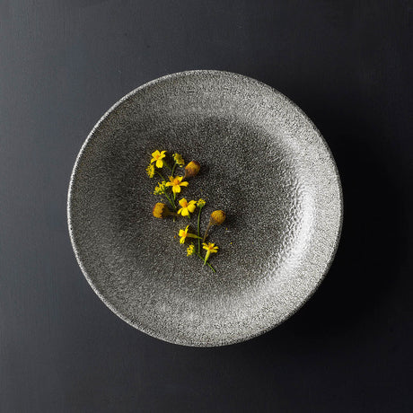 Round Plate - Coupe, 165mm, Raku Quartz Black: Pack of 12