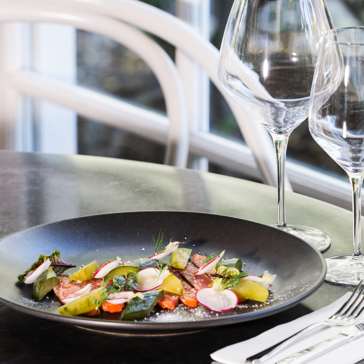 Round Coupe Plate - Ribbed, 210mm, Zuma Charcoal: Pack of 6