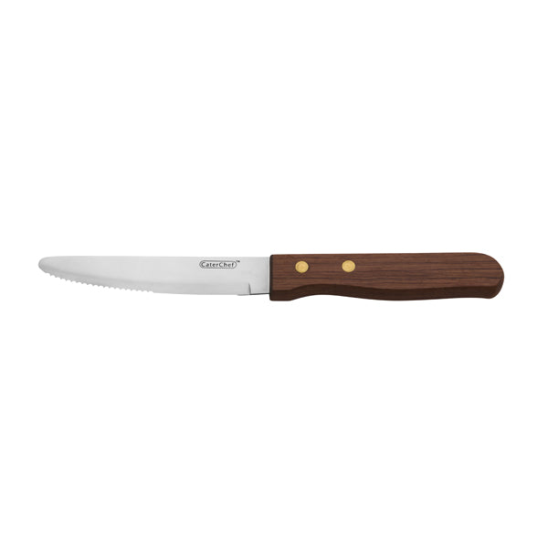 Jumbo Steak Knife - Wood Handle from Athena. made out of Stainless Steel and sold in boxes of 12. Hospitality quality at wholesale price with The Flying Fork!