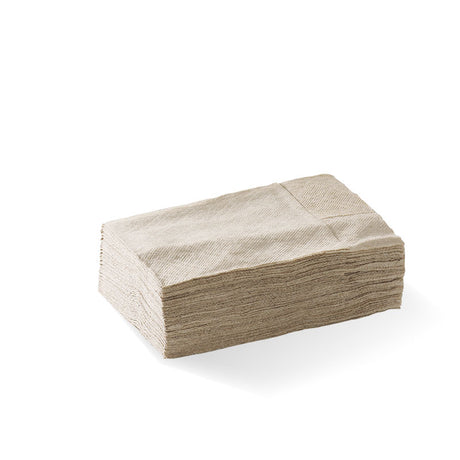 Compact Dispenser Napkin - Natural, 1ply, D Fold (Box of 5000) from BioPak. Compostable, made out of FSC Pulp and sold in boxes of 1. Hospitality quality at wholesale price with The Flying Fork!