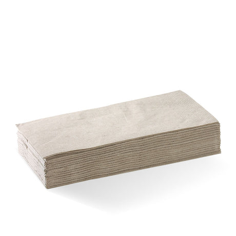Diner Napkin - Natural, 1-8 Fold, 2ply (Box of 1000) from BioPak. Compostable, made out of FSC Pulp and sold in boxes of 1. Hospitality quality at wholesale price with The Flying Fork!