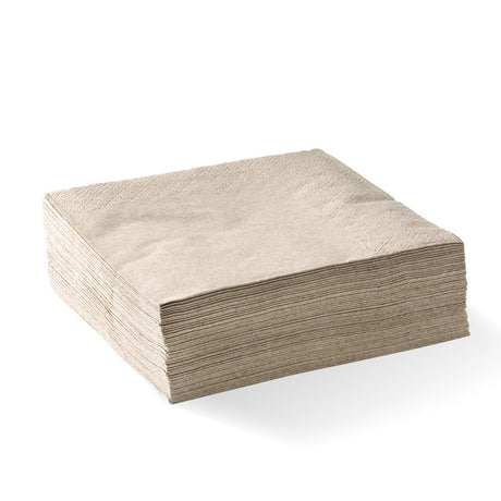 Diner Napkin - Natural, 1-4 Fold, Embossed, 2ply (Box of 1000) from BioPak. Compostable, made out of FSC Pulp and sold in boxes of 1. Hospitality quality at wholesale price with The Flying Fork!