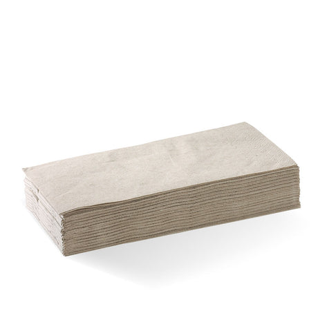 Diner Napkin - Natural, 1-8 Fold, Quilted, 2 Ply (Box of 1000) from BioPak. Compostable, made out of FSC Pulp and sold in boxes of 1. Hospitality quality at wholesale price with The Flying Fork!