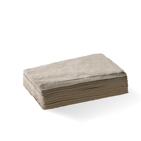 Compact Dispenser Napkin - Natural, 1ply, E Fold (Box of 5000) from BioPak. Compostable, made out of FSC Pulp and sold in boxes of 1. Hospitality quality at wholesale price with The Flying Fork!