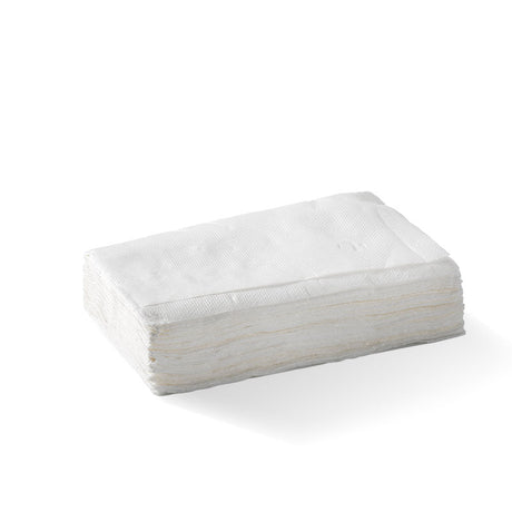 Compact Dispenser Napkin - White, 1ply, E Fold (Box of 5000) from BioPak. Compostable, made out of FSC Pulp and sold in boxes of 1. Hospitality quality at wholesale price with The Flying Fork!