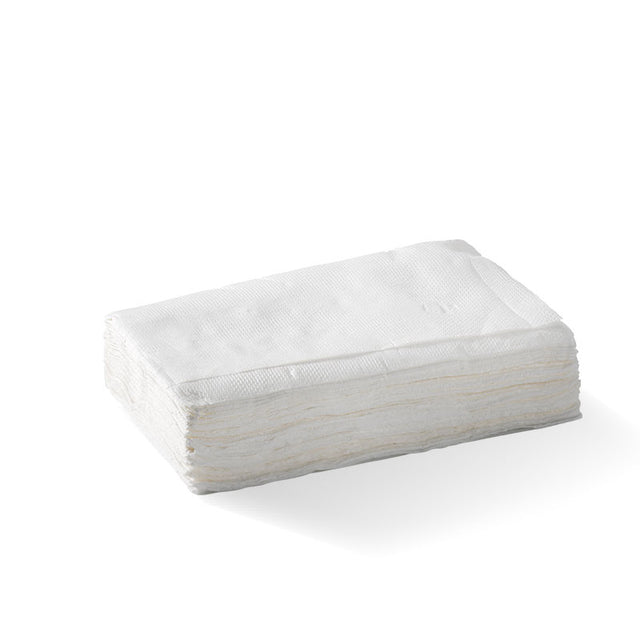Compact Dispenser Napkin - White, 1ply, E Fold (Box of 5000) from BioPak. Compostable, made out of FSC Pulp and sold in boxes of 1. Hospitality quality at wholesale price with The Flying Fork!