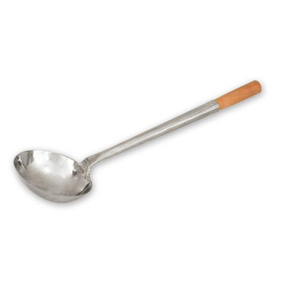 Ladle - S-S, Wood Handle, 140mm from TheFlyingFork. Sold in boxes of 1. Hospitality quality at wholesale price with The Flying Fork!