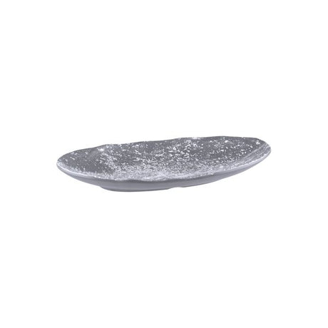 Large Oval Weathered Pewter Platter, 315x180mm from Cheforward. Sold in boxes of 12. Hospitality quality at wholesale price with The Flying Fork!