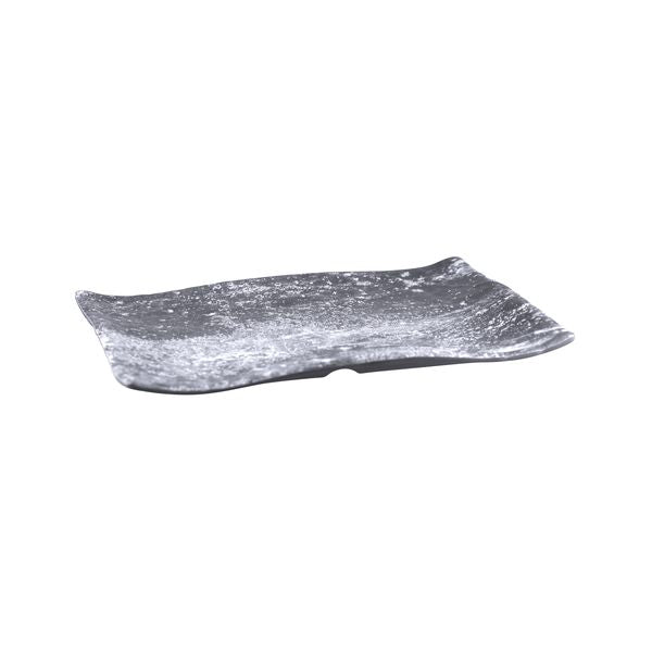 Large Rectangular Weathered Pewter Platter, 280x190mm from Cheforward. Sold in boxes of 6. Hospitality quality at wholesale price with The Flying Fork!
