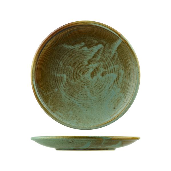 Large Round Coupe Plate Nourish, 260mm from Cheforward. made out of Porcelain and sold in boxes of 6. Hospitality quality at wholesale price with The Flying Fork!