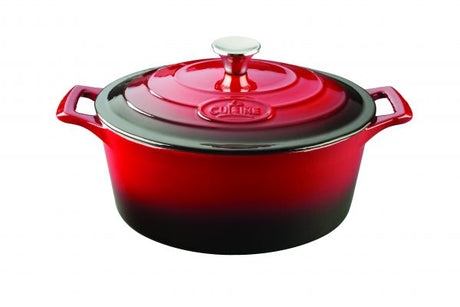 Round Deep Casserole - 260mm, 4.75lt, Pro Series, Red from La Cuisine. Sold in boxes of 1. Hospitality quality at wholesale price with The Flying Fork!