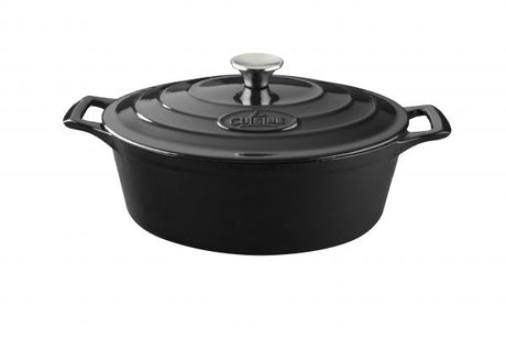 Oval Deep Casserole - 300mm, 4.75lt, Pro Series, Black from La Cuisine. Sold in boxes of 1. Hospitality quality at wholesale price with The Flying Fork!