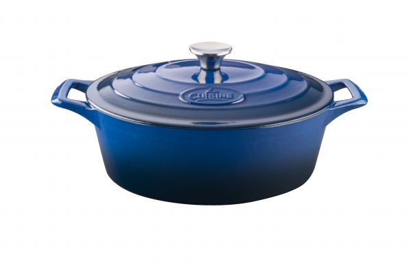 Oval Deep Casserole - 300mm, 4.75lt, Pro Series, Sapphire from La Cuisine. Sold in boxes of 1. Hospitality quality at wholesale price with The Flying Fork!