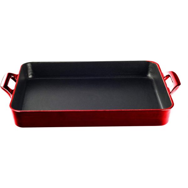 Roast Pan - 340x250x70mm, Red from La Cuisine. Sold in boxes of 1. Hospitality quality at wholesale price with The Flying Fork!