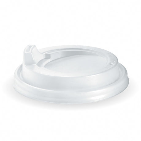 Sipper Lid - 8 to 20oz, 90mm, PS, White (Box of 1000) from BioPak. Compostable, made out of Bioplastic and sold in boxes of 1. Hospitality quality at wholesale price with The Flying Fork!