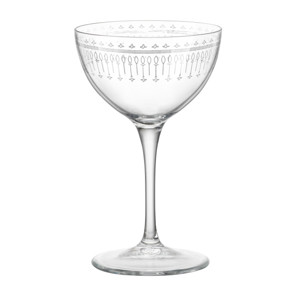 Bartender Art Deco' Martini 240Ml from Bormioli Rocco. Fine rim, made out of Glass and sold in boxes of 6. Hospitality quality at wholesale price with The Flying Fork!