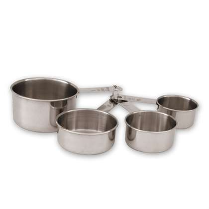 Measuring Cup Set - S-S, 4Pcs from TheFlyingFork. Sold in boxes of 1. Hospitality quality at wholesale price with The Flying Fork!